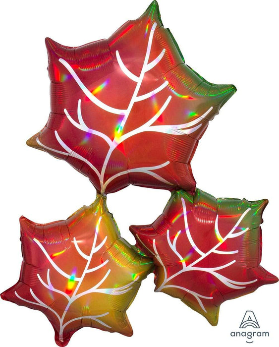 Iridescent Falling Leaves 30 Inch Foil Mylar Balloon [40054]