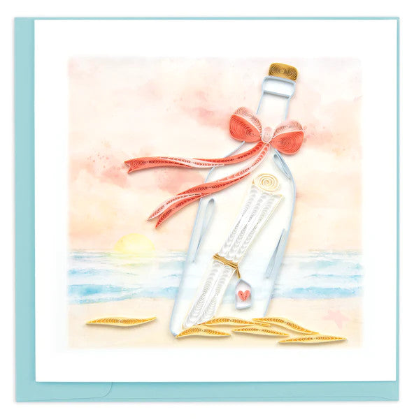 Quilled Message in a Bottle Greeting Card [LV255]