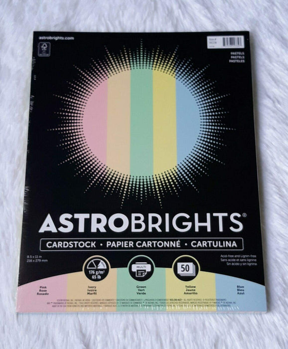 Astrobrights Cardstock 8.5"x11", Pastel Colors 50 Sheets [91724]