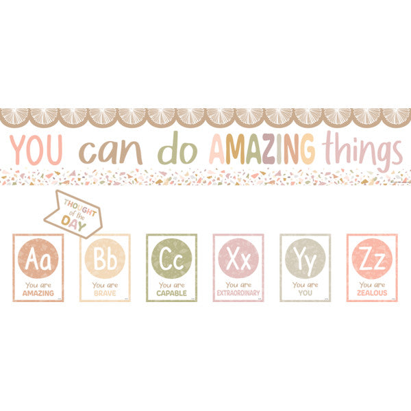 Terrazzo Tones Alphabet Affirmations Bulletin Board [TCR7202]