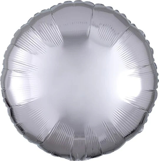 Silver 18 Inch Round Foil Mylar Balloon [20576]