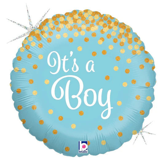Glittering Its a Boy 18 Inch Foil Mylar Balloon [36587]