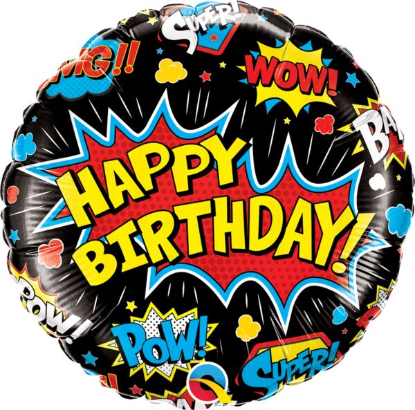 Super Hero Happy Birthday 18 Inch Foil Mylar Balloon [88144]