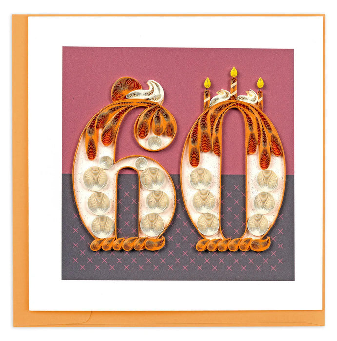 Quilled Birthday Milestone Greeting Card - 60 [BD192]