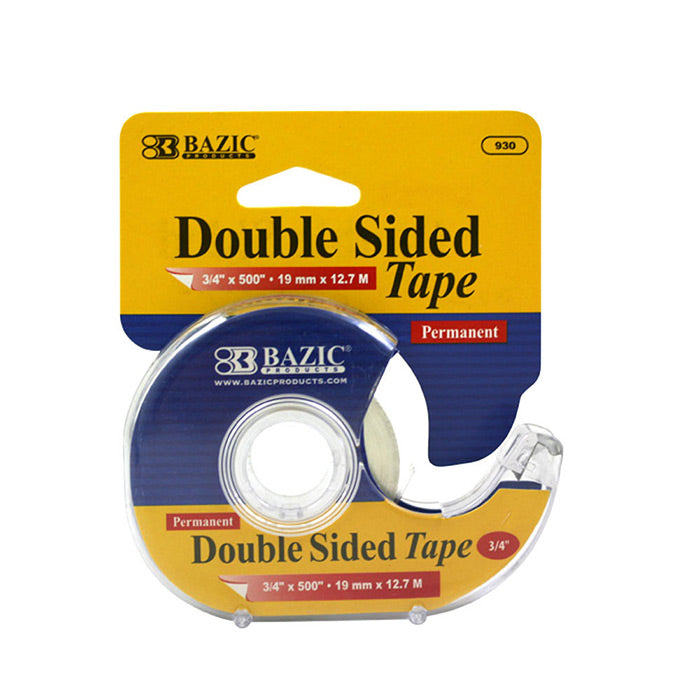 BAZIC 3/4" X 500" Double Sided Permanent Tape w/ Dispenser [930]