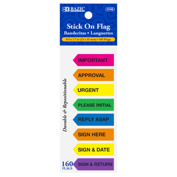 BAZIC 20 Ct. 0.5" X 1.7" Printed Arrow Flags (8/Pack) [5156]