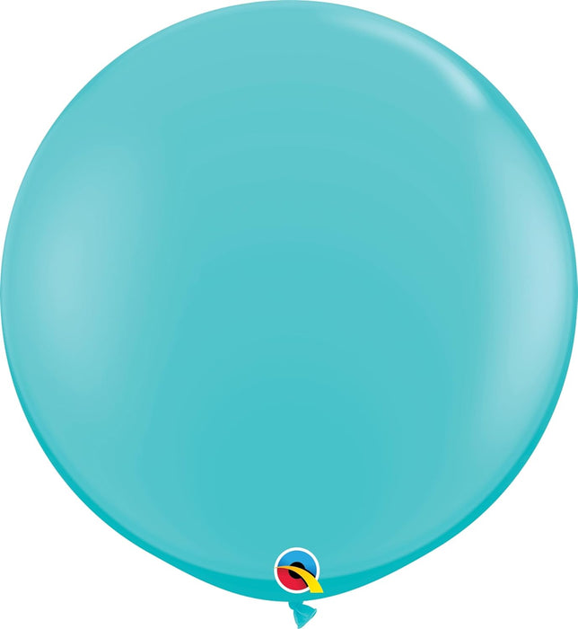 Qualatex 3' Caribbean Blue Latex Balloons - 2 Count [18615]