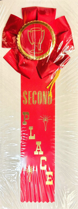 Second Place Ribbon 11.5 inches long  by 4 inches wide 2nd Place Red Ribbon [AU30128]