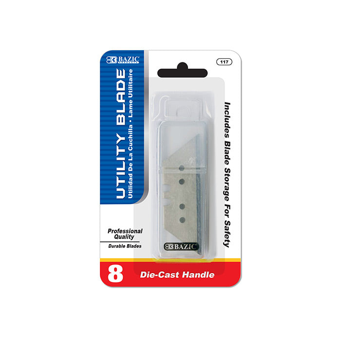 BAZIC Utility Knife Replacement Blade with tube (8/Pack) [117A]