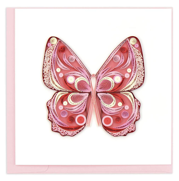 Quilled Joy to Life Pink Butterfly Greeting Card [SO736]
