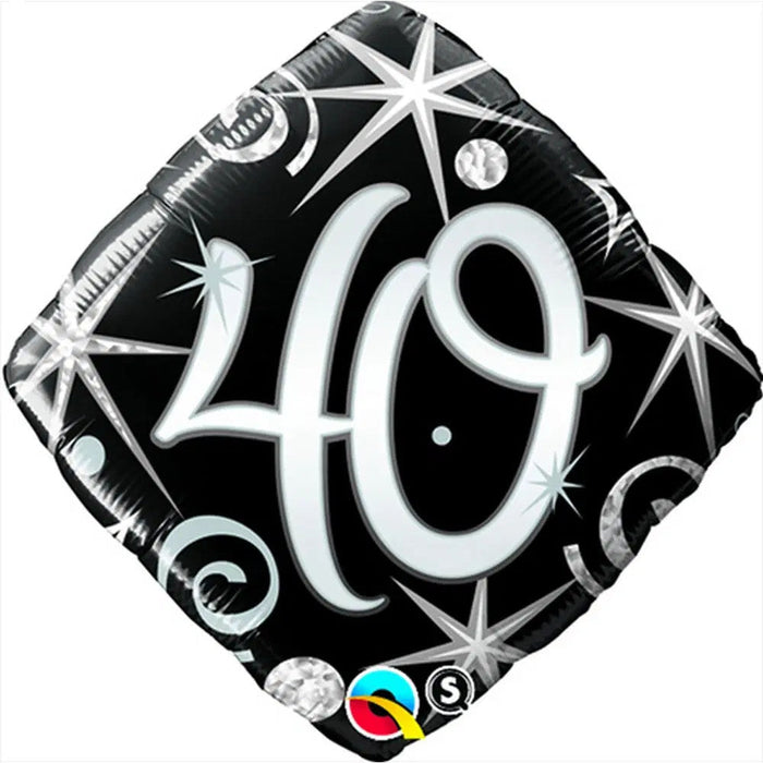 '40' Elegant Sparkle & Swirl 18 Inch Foil Mylar Balloon [30012]