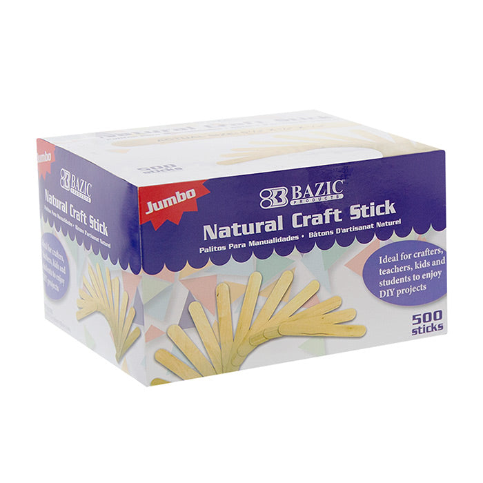 BAZIC Jumbo Natural Craft Stick (500/Box) [3436]