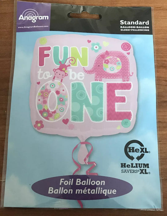 Fun to be One Baby Girl 18 Inch Foil Mylar Balloon [29980]