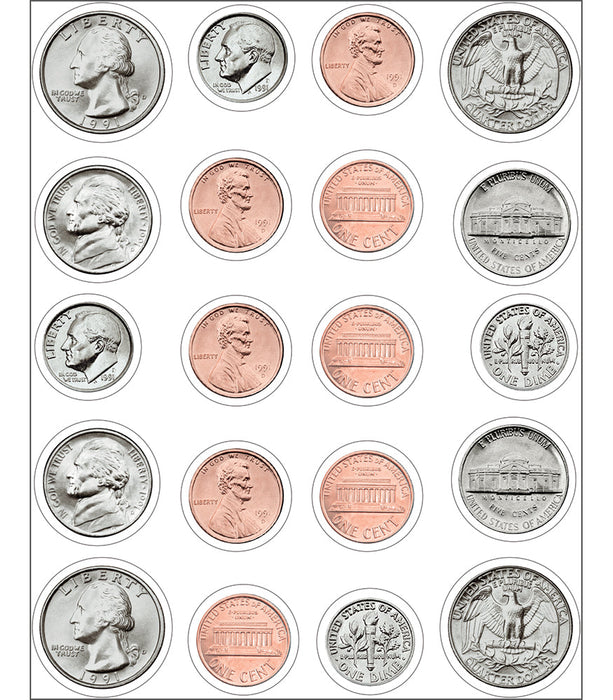 MONEY, US COINS SHAPE STICKERS [CD5261]