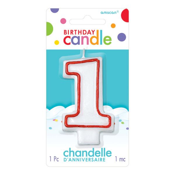 Red and White Birthday Candle Number 1 [174001]