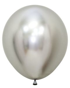 Sempertex 18 Inch Reflex Silver Latex Balloons Bag of 15 [55845]