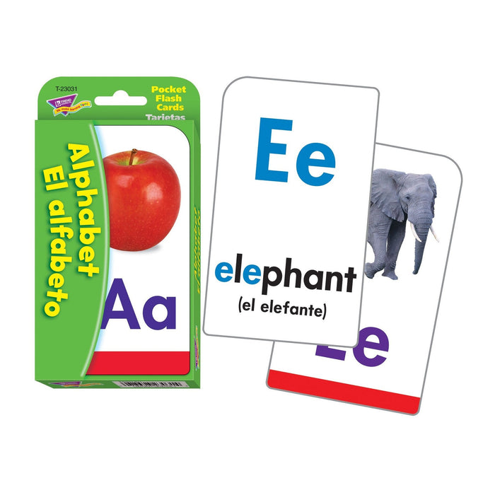 Alphabet/El Alfabeto (English/Spanish) Pocket Flash Cards [T23031]