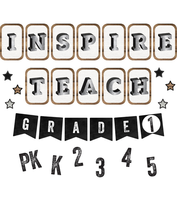 Bulletin Board Set-Industrial Chic-Inspirational Sayings-Mini Bulletin Board (35 Pieces) [CD110400]