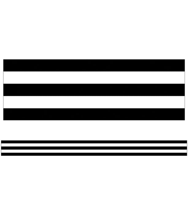 Border-Schoolgirl Style-Industrial Chic-Black And White Stripes-Straight Borders [CD108341]
