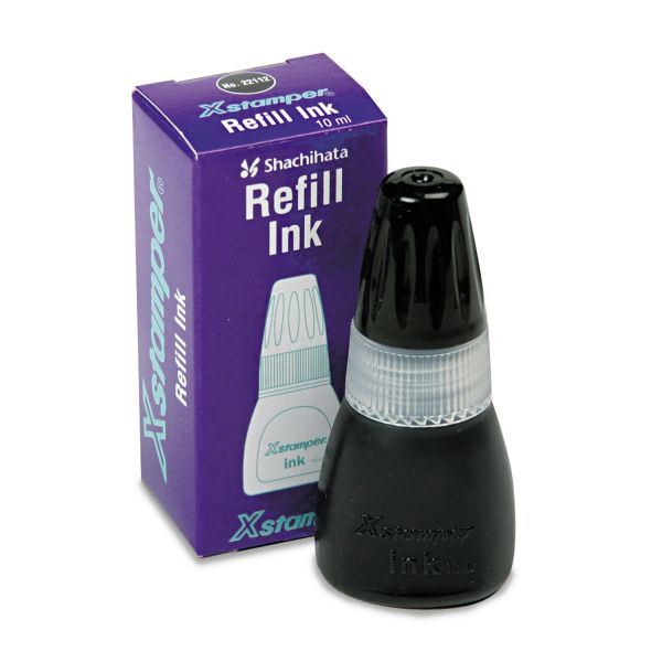 Xstamper Refill Ink for Xstamper Stamps, 10ml-Bottle, Black [XST22112]