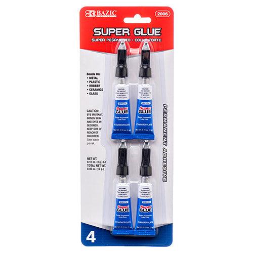 BAZIC 0.10 oz (3g) Super Glue (4/Pack) [2006]