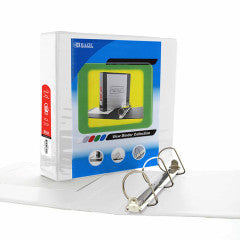 BAZIC 3 Inch White Slant-D Ring View Binder w/ 2-Pockets [3175]