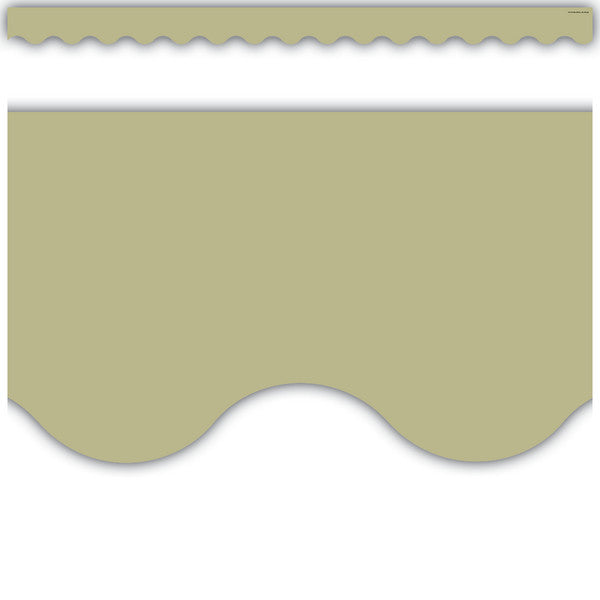 Olive Green Scalloped Border Trim [TCR7216]