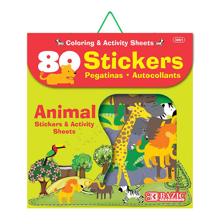 BAZIC Animal Series Assorted Sticker (80/Bag) [3861]