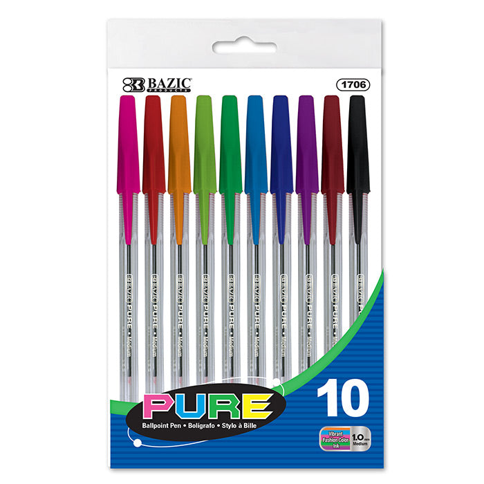 BAZIC 10 Pure Neon Color Stick Pen [1706]