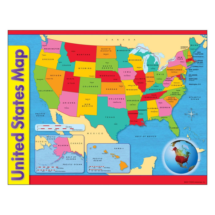United States Map Learning Chart 17x22 [T38097]