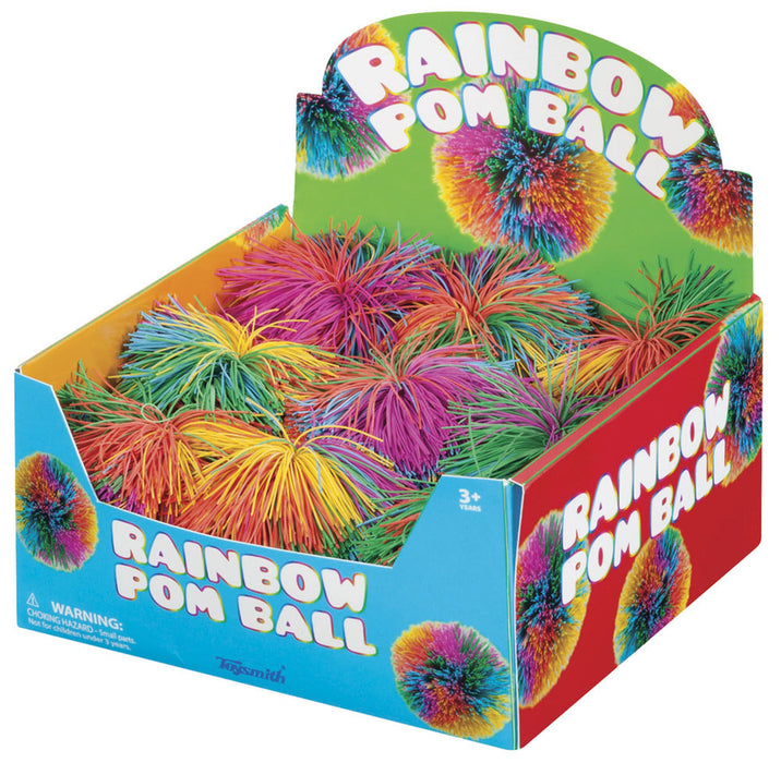 Rainbow Pom Ball, 4 inches [7809]