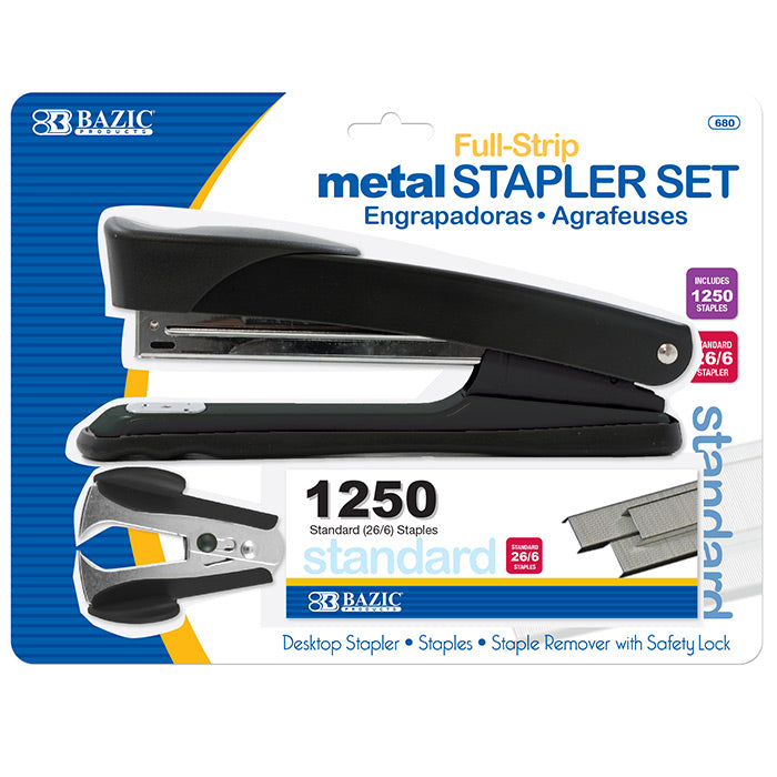 BAZIC Metal Full Strip Stapler Set [680]