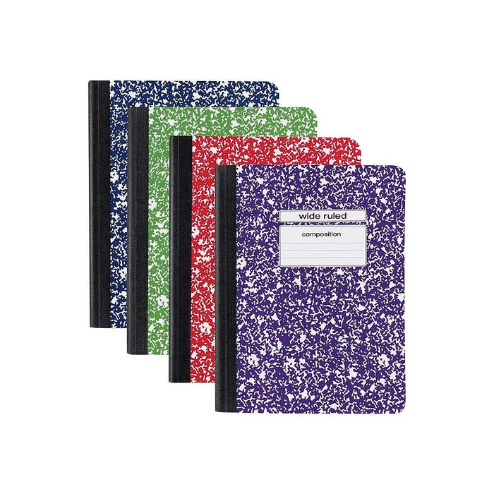 STAPLES Wide Rule Composition Book, 9-3/4" x 7-1/2", Assorted Colors [ST55077]