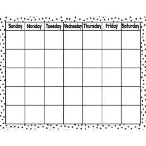 Black Painted Dots on White Calendar Chart 17x22 [TCR7080]