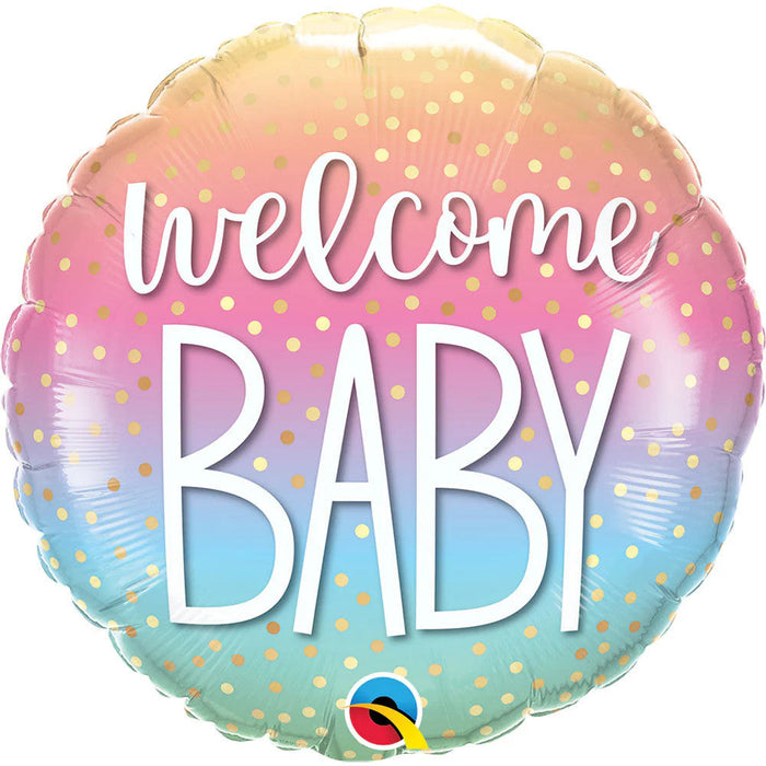 Welcome Baby Confetti Dots 18 Inch Foil Mylar Balloon [23918]