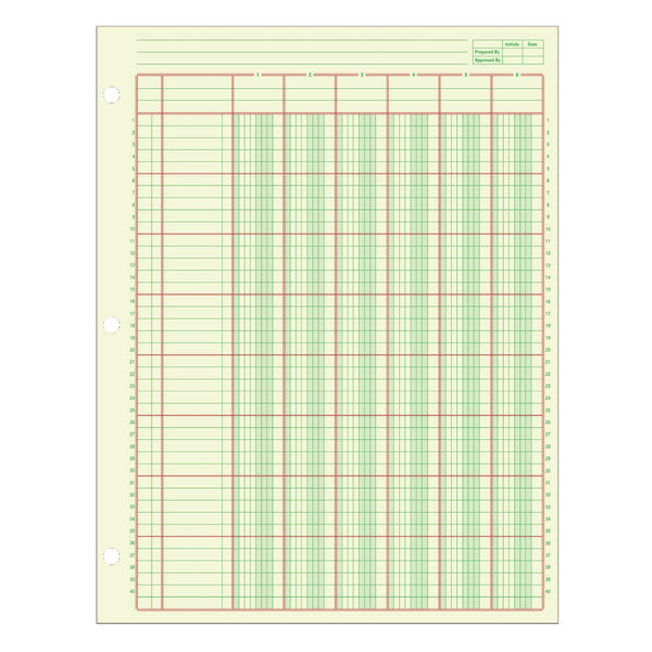 Adams Analysis Pad, 8 1/2" X 11", 100 Pages (50 Sheets), 6 Columns, Green [629035]