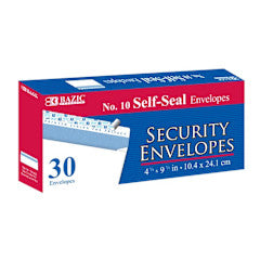BAZIC #10 Self-Seal Security Envelopes (30/Pack) [8203]