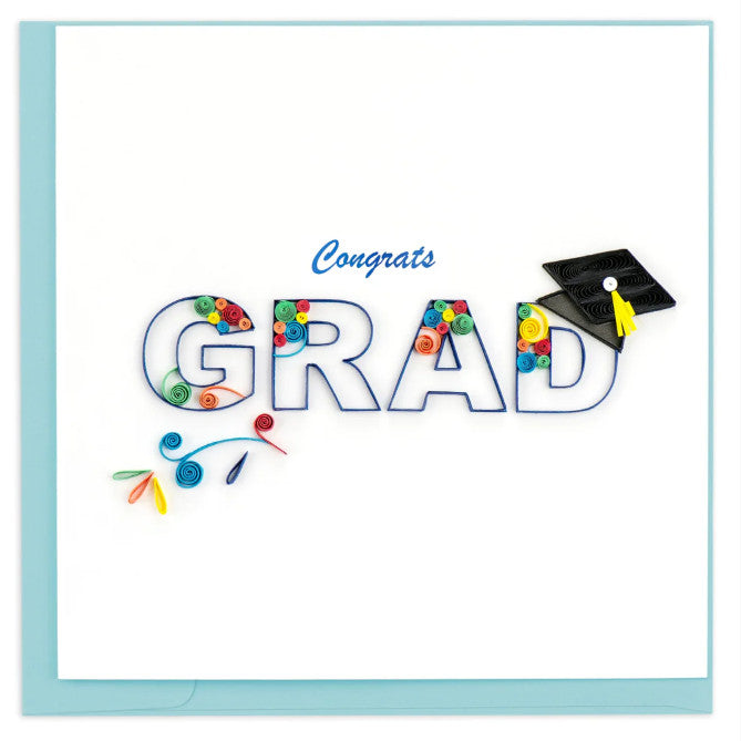 Quilled Congrats Grad Swirl Greeting Card [CG817]