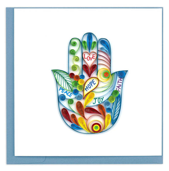 Quilled Hamsa Hand All Occasion Greeting Card [HD652]