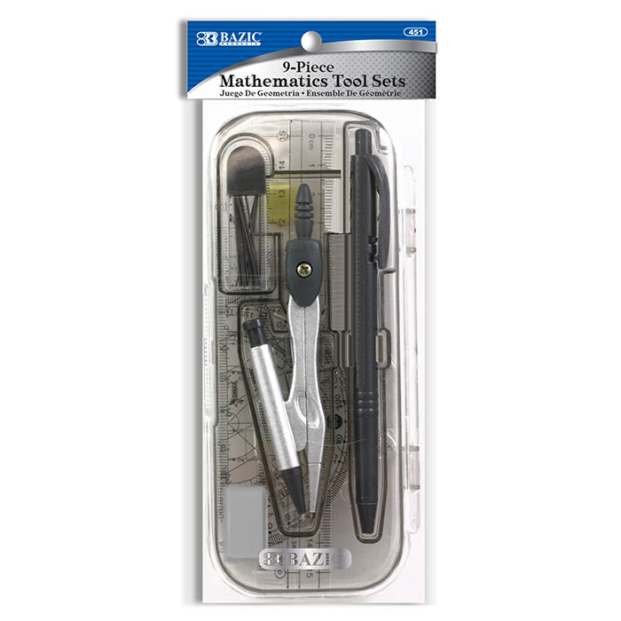 BAZIC 9 Piece Math Tool Sets [451]