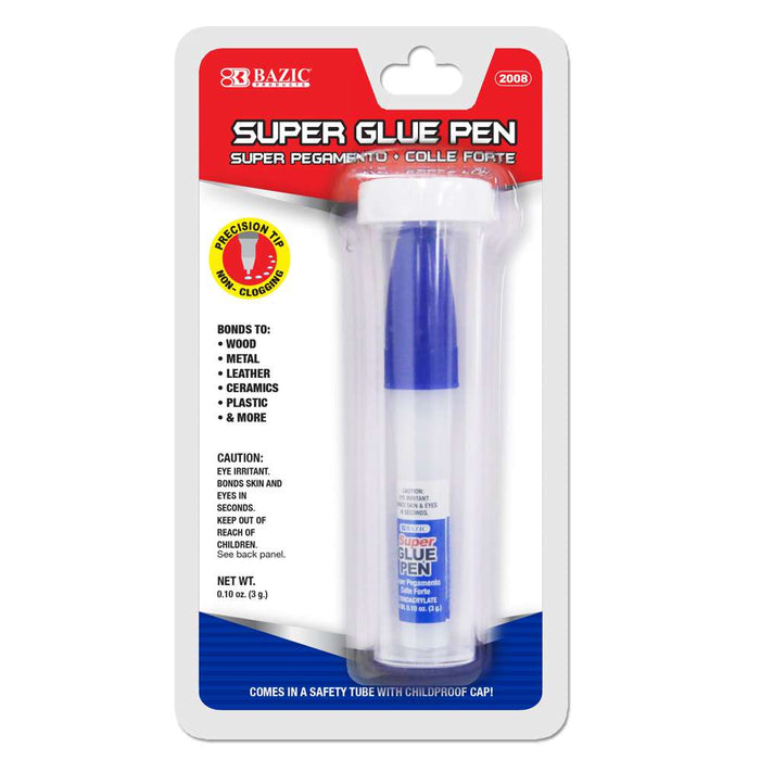 BAZIC 0.10 oz (3g) Super Glue Pen w/Precision Tip Applicator [2008]