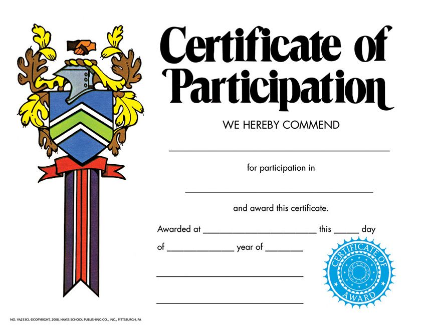 Certificate of Participation Pack of 30 [VA233CL] [VA233CL]
