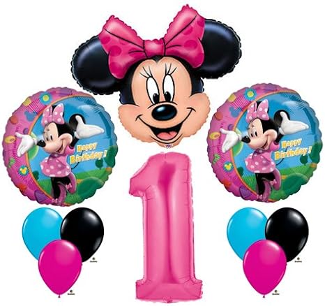 Minnie Mouse #1 1st First Happy Birthday Balloon Party Set Mylar Latex Disney [07765-SET-1ST]