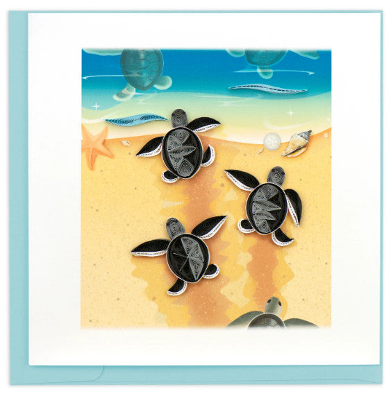 Quilled Sea Turtle Hatchlings Greeting Card [BL1219]