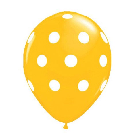 Qualatex Goldenrod  with White Polka Dots 11 Inch Latex Balloons 12 Pack [77146GR-12]