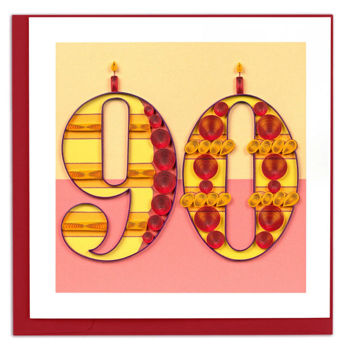 Quilled Birthday Milestone Greeting Card - 90 [BD195]