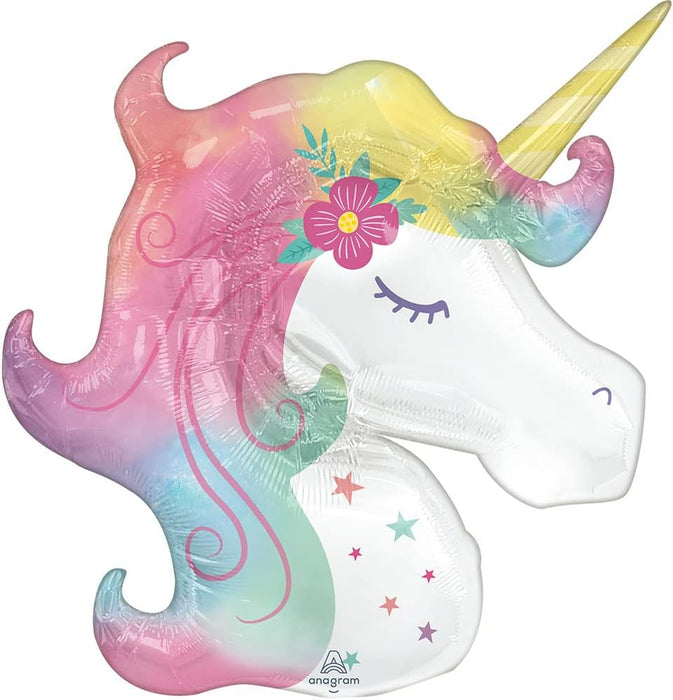 Enchanted Unicorn Shape 33 Inch Foil Mylar Balloon [42893]