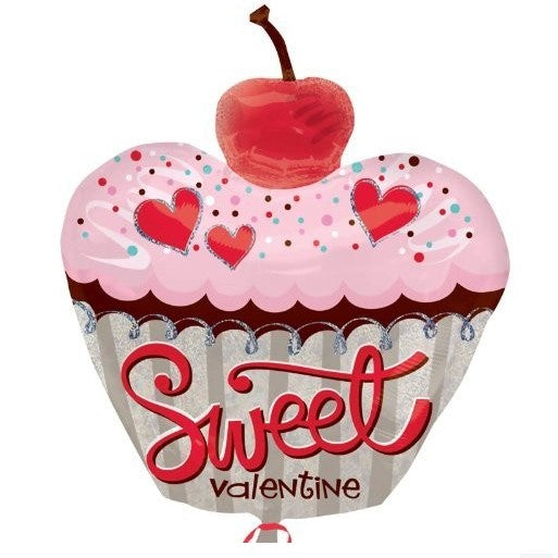 Sweet Valentine Cupcake24 Inch Foil Mylar Balloon [20813]