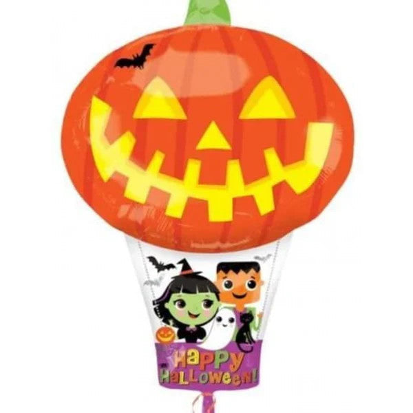 Junior Shape Pumpkin Hot Air Halloween 27 Inch Foil Mylar Balloon [31374]