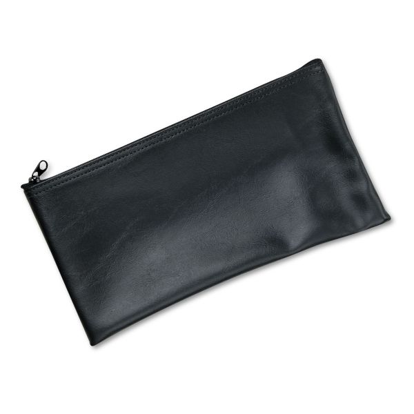 MMF Industries Leatherette Zippered Wallet, Leather-Like Vinyl, 11w x 6h, Black [MMF2340416W04]